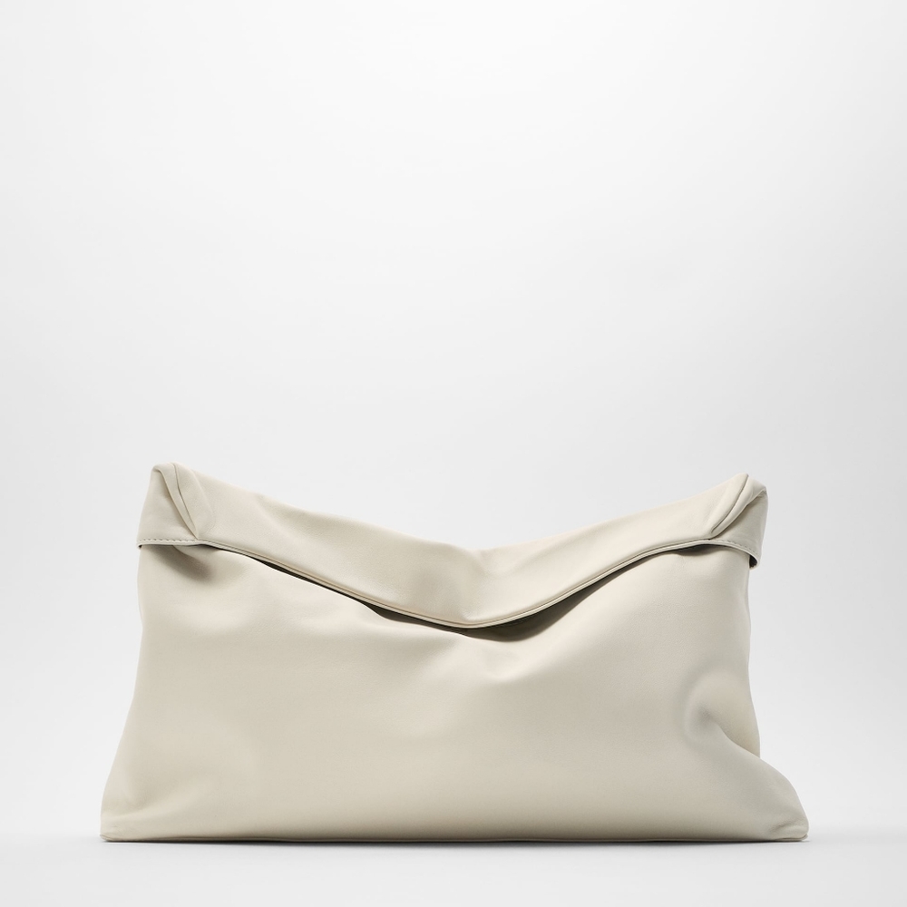 Zara Oversized Soft Leather Maxi Clutch